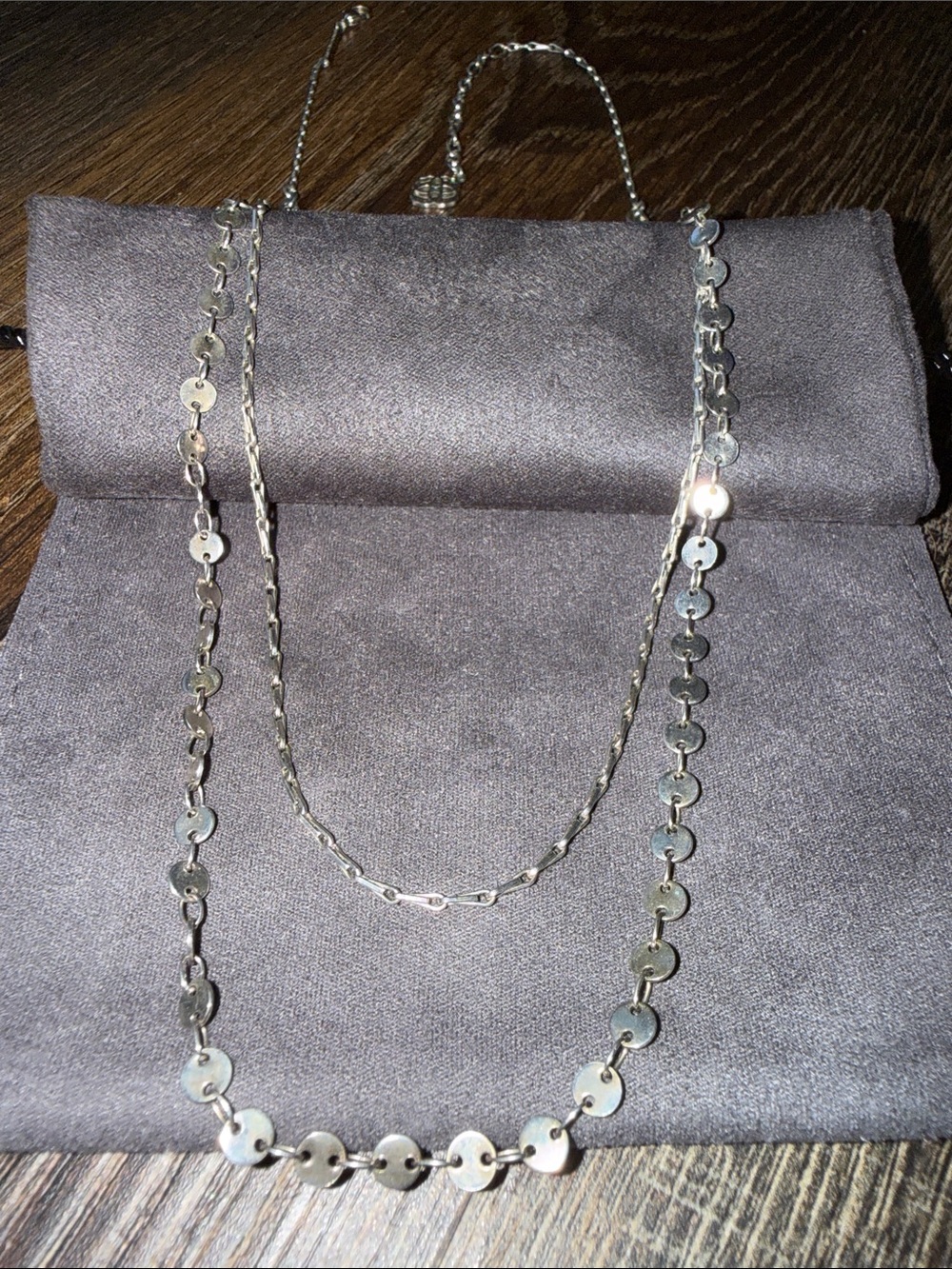 Kendra Scott Silver Double Layer Disc Necklace